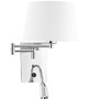 S ramenem - NV 6102682 Nástěnné svítidlo CINGO chrom a bílé stínidlo LED 3W 3000K E27 1x60W s vypínačem a čtecí lampičkou - NOVA LUCE - foto 2