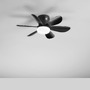 Ventilátory - FAN LED-WIND-NER Stropní ventilátorové LED svítidlo Wind (černé) 10 W, 1100 lm, CCT, stmívatelné, IR ovladač, 16 x 53 cm - FANEUROPE - foto 2