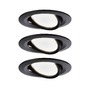 Koupelnová - P 94472 LED vestavné svítidlo Nova kruhové 3x6,5W černá/mat výklopné 3-krokové-stmívatelné teplá bílá 3ks sada - PAULMANN - foto 2