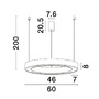 Kruhová - NV 9345638 Závěsné svítidlo MORBIDO bílý hliník a akryl LED 50W 230V 2700K - 4000K IP20 vč. dálkového ovládání stmívatelné Tuya - NOVA LUCE - foto 2