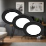 Kruhová - BRI 7993035 Jeft vestavná svítidla 120mm 3ks sada - 230V, 6W, 660lm, LED, neutrální bílá, černá - BRILONER - foto 2
