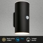 Nástěnná - BRI 3787015 Lima LED venkovní nástěnné svítidlo, pohybové čidlo, soumrakový senzor, nabíjecí, černá - BRILONER - foto 2