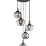 Vícečetná - NV 8436406 Závěsné svítidlo CEDRO kouřové sklo bronz a černý kov E27 5x12W 230V IP20 bez žárovky - NOVA LUCE - foto 2