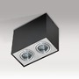 Downlight - AZZ AZ1355 Stropní bodové přisazené svítidlo Azzardo Eloy 2 black/aluminium AZ1355 GU10 2x50W IP20 18,5cm hranaté černo-hliníkové - AZZARDO - foto 2