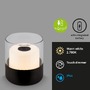 Na stůl - BRILO 7483015 LED nabíjecí stolní lampa, 10 cm, 2W, 150lm černá - BRILONER - foto 2