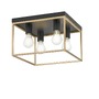 Hranatá - FAN I-KIMERA-PL4 Stropní svítidlo Kimera, černá/zlatá, 4 x E27, 35 x 35 x 40 cm - FANEUROPE - foto 2