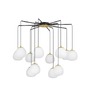Vícečetná - NV 9009261 Závěsné svítidlo THE EGG zlatá a matný černý kov lesklé opálové sklo G9 12x5W 230V IP20 bez žárovky - NOVA LUCE - foto 2
