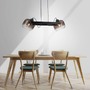 Dekorativní - LD 15752-18 CUP 2.0 závěsné svítidlo černé 2 ramenné dřevo kouřové sklo nastavitelná výška - JUST LIGHT - foto 2