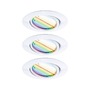 Kruhová - P 92466 LED vestavné svítidlo Smart Home Zigbee Base Coin základní sada výklopné kruhové 90mm 20° 3x4,9W 230V stmívatelné RGBW+ bílá - PAULMANN - foto 2
