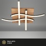 Hranatá - BRI 3816014 Vinka LED stropní svítidlo, tvar vlny, dekor dřeva, teple bílé světlo, černá/dřevo, 47,5x47,5cm - BRILONER - foto 2