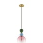Dekorativní - NV 9009234 Závěsné svítidlo MURANO zlatý kov lesklé tmavě zelené, modré a růžové sklo E14 1x5W 230V IP20 bez žárovky - NOVA LUCE - foto 2