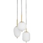 Vícečetná - NV 9624068 Závěsné svítidlo LATO opálové sklo antický mosazný kov černý kabel E14 3x5W 230V IP20 bez žárovky - NOVA LUCE - foto 2