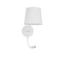 S ramenem - NV 9129329 Nástěnné svítidlo SAGE bílý hliník bílé stínidlo vypínač na těle E27 1x12W LED 1x3W 220V bez žárovky IP20 čtecí lampička - NOVA LUCE - foto 2