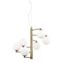 Vícečetná - NV 1700306001 Závěsné svítidlo AGRIGENTO opálové sklo antický mosazný kov G9 6x5W 230V IP20 bez žárovky - NOVA LUCE - foto 2