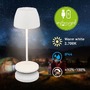 Stolní lampy dekorační - BRILO 7504016 Serina Mini LED stolní lampička bezdrátová IP44, stmívatelné, s nabíjecí základnou, bílé - BRILO - foto 2