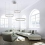 Kruhová - LD 15156-55 LILLUTI LED závěsné svítidlo 3 ramenné stříbrná přímé/nepřímé osvětlení stmívatelné dálkový ovladač 3000K - LEUCHTEN DIREKT / JUST LIGHT - foto 2