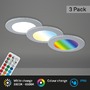 Kruhová - BRI 7035-034 RGB-CCT LED vestavná svítidla sada, pr.9,2 cm, 3x LED, 4,8 W, 450 lm, matný chrom - BRILONER - foto 2
