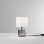 Stolní lampy dekorační - FAN I-EMERALD-L-GR Stolní lampa Emerald šedé sklo, textilní stínidlo, 1 x E14, konstrukce pr. 15 x 25 cm, stínidlo pr. 15 x 16 cm - FANEUROPE - foto 2