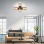 Hranatá - LD 15656-18 FRANKY LED stropní svítidlo, černá, dřevěný rám, kov, 4 ramenné - LEUCHTEN DIREKT / JUST LIGHT - foto 2