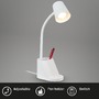Stolní lampy pracovní - BRILO 7534016 Pahu lampička na psací stůl, nastavitelné, stojan na tužky, bílá - BRILO - foto 2