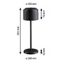 Stolní lampy dekorační - P 94878 Solární nabíjecí bateriové svítidlo Else IP44 stmívatelné 2700K černá - PAULMANN - foto 2
