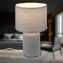 Stolní lampy dekorační - BRILO 7539014 Ino stolní lampička, látkové stínidlo, keramický podstavec, 22x37,5 cm (DxH), šedá - BRILO - foto 2