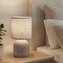 Stolní lampy dekorační - BRILO 7538011 Ino stolní lampička, látkové stínidlo, keramický podstavec, 15x28 cm (DxH), hnědá - BRILO - foto 2
