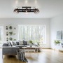 Dekorativní - LD 15755-18 CUP 2.0 stropní svítidlo černé 3 ramenné dřevo kouřové sklo nastavitelná výška - JUST LIGHT - foto 2
