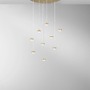 Sestavte si sami - FAN LED-BASE-S-R9-ORO Konstrukce zlatá kovová závěsná konstrukce s integrovaným LED světelným bodem 27 W, průměr 60 cm x výška 192,5 cm, nastavitelný - FANEUROPE - foto 2