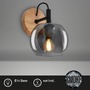 Dekorativní - BRI 2143014 Nástěnné svítidlo, 21 cm, 1x E14, max. 10W, barva dřeva - BRILONER - foto 2