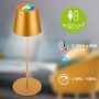 Stolní lampy dekorační - BRILO 7510017 Calida 3 v 1 RGBW LED stolní lampička bezdrátová IP44, stmívatelné, dotykový vypínač, zlatá - BRILO - foto 2