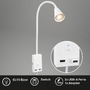 Bodová - BRI 2175016 Justra lampa na čtení, nastavitelná, 2x USB porty, bílá - BRILONER - foto 2
