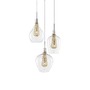 Vícečetná - NV 1500202803 AKCE - Závěsné svítidlo FILO chromovaný hliník čiré sklo a zlatý rám G9 3x5W bez žárovky - NOVA LUCE - foto 2