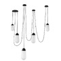 Vícečetná - NV 9092826 Závěsné svítidlo BLAKY matný černý kov a opálové sklo E14 5x5W bez žárovky - NOVA LUCE - foto 2