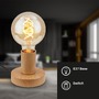 Stolní lampy dekorační - BRILO 7023014 TEEPU stolní lampička, s vypínačem, retro, vintage, imitace dřeva - BRILO - foto 2
