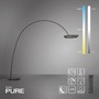 Stojací lampy - PN 561-18 Stojací lampa PURE Loop-Bow černá 2xLED 20W 2200-5000K - Paul Neuhaus - foto 2