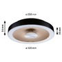 Kruhová - P 71178 LED stropní svítidlo Volea IP44 3000K / 230V 3,5 / 13W stmívatelné černá/zlatá - PAULMANN - foto 2