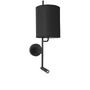 Dekorativní - NV 9180512 Nástěnné svítidlo YAMA černé stínidlo a černý hliník nastavitelné - vypínač na těle E27 1x12W 230V IP20 bez žárovky LED Samsung 3W 3000K čtecí lampička - NOVA LUCE - foto 2