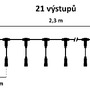 Příslušenství - DLED EF121T DECOLED T rozbočovač, 21 výstupů, černý, IP44 - foto 2