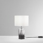 Stolní lampy dekorační - FAN I-LONDON-L-GR Lume London šedé sklo + textilní stínidlo, 1 x E14, konstrukce pr. 18 x 30,1 cm, stínidlo pr. 18 x 15 cm - FANEUROPE - foto 2