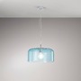 Kruhová - FAN I-GIBUS-S40 BLU Závěsné svítidlo Gibus, tyrkysové, 1 x E27, 40 x 40 x 150 cm - FANEUROPE - foto 2