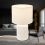 Stolní lampy dekorační - BRILO 7539016 Ino stolní lampička, látkové stínidlo, keramický podstavec, 22x37,5 cm (DxH), bílé - BRILO - foto 2