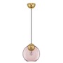 Koule - NV 9009243 Závěsné svítidlo MIDORI mosazný zlatý kov a růžové sklo E27 1x12W 230V IP20 bez žárovky - NOVA LUCE - foto 2