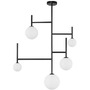 Dekorativní - NV 9043304 Závěsné svítidlo LICATO opálové sklo černý hliník G9 5x5W 230V IP20 bez žárovky - NOVA LUCE - foto 2