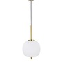 Koule - NV 9624064 Závěsné svítidlo LATO opálové sklo antický mosazný kov černý kabel E14 1x5W 230V IP20 bez žárovky - NOVA LUCE - foto 2