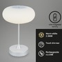 Na stůl - BRILO 7440014 LED bateriové stolní svítidlo pr.12,5 cm, LED modul, 3W, 350 lm, matný chrom (starý kód: BRILO 7440-014) - BRILO - foto 2
