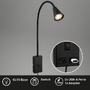 Bodová - BRI 2175015 Justra lampa na čtení, nastavitelná, 2x USB porty, černá - BRILONER - foto 2