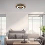 Kruhová - LD 14560-18 TOLA LED stropní svítidlo černé kruhové kovový a dřevěný dekor 3000K teplá bílá 3000K - JUST LIGHT - foto 2