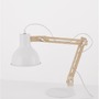 Stolní lampy pracovní - NV 9620129 Stolní lampa GROU matný bílý kov a dřevo E27 1x12W 230V IP20 vypínač na těle bez žárovky - NOVA LUCE - foto 2