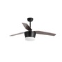 Ventilátory - NV 5260251 Stropní ventilátor se světlem MONSOON tělo z oceli matná černá a sklo 3ABS dřevěné listy LED 18W 3000K - NOVA LUCE - foto 2